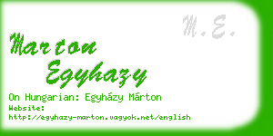 marton egyhazy business card