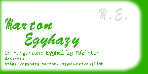 marton egyhazy business card